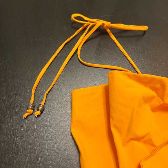 Anthropologie Maeve Orange Summer Bow Statement Crop Top Size Medium - Picture 4 of 6